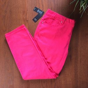 Crown & Ivy Pink Skinny Jeans Plus Sz 20W NWT